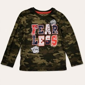 365 Kids from Garanimals Boys Green Camo Fearless Long Sleeve Shirt Size 5
